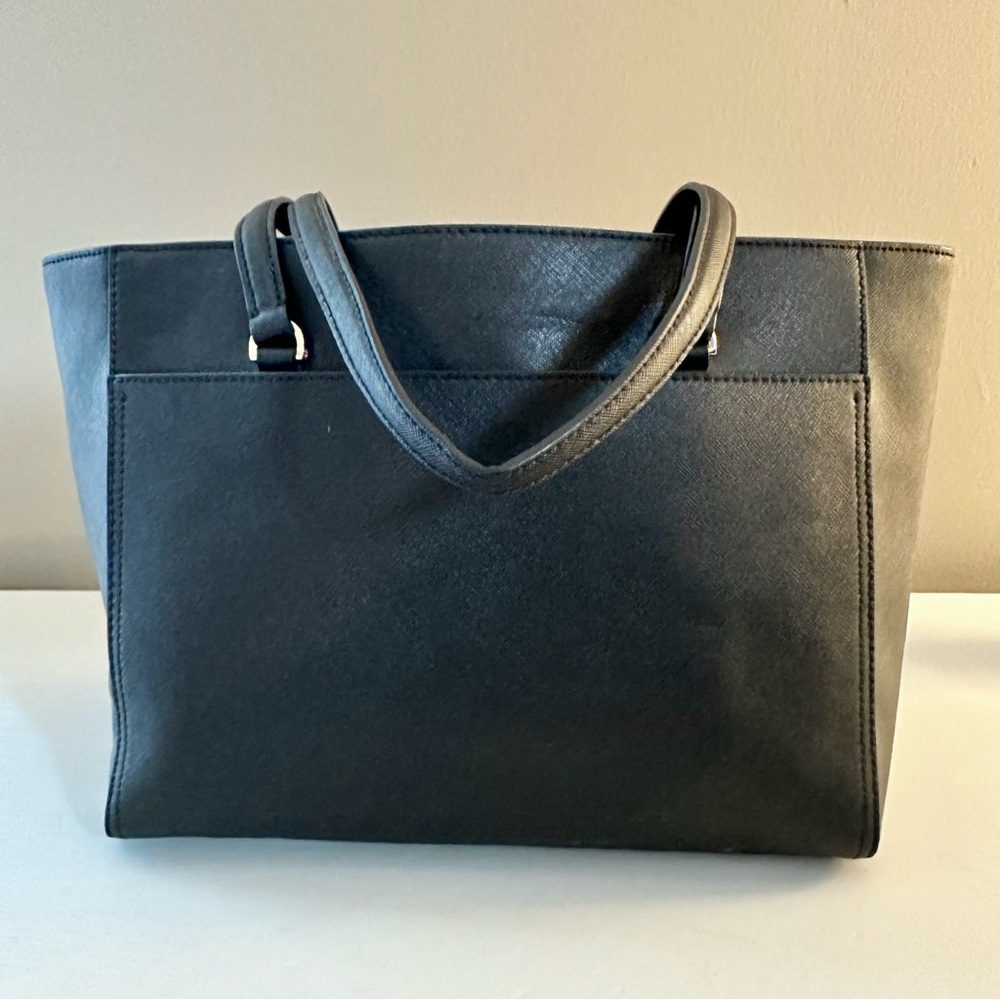Tory Burch Black Classic Small Leather Tote Purse Handbag - Picture 4 of 8